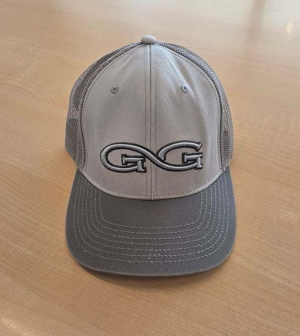 Game Guard Outdoors Logo Gray White Mesh Trucker Hat Adjustable